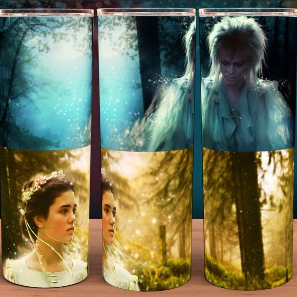 Labyrinth 80s Classic Movie Jareth and Sarah in Forest Tumbler - Picture 1 of 1
